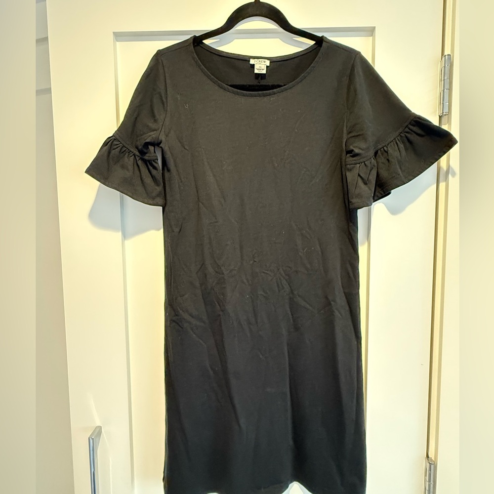 JCrew Black Ruffle Sleeve Dress - size XS